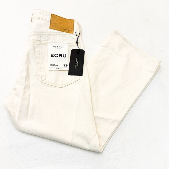 Rag & Bone Maya High-Rise Cropped Flare Ecru Denim Jeans Size 29 $225 NWT - Picture 9 of 9